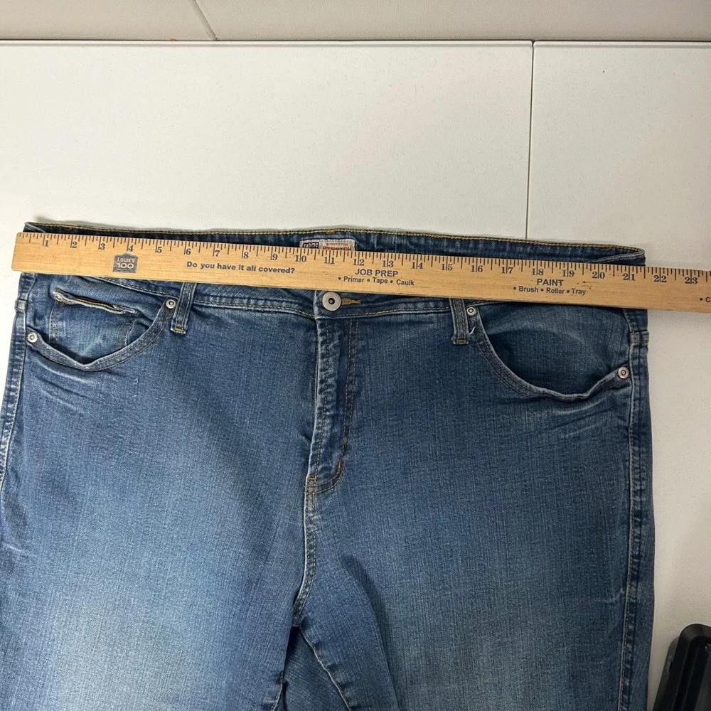 Faded Glory Jeans Women 24W Blue Stretch Straight Leg Flap Pocket